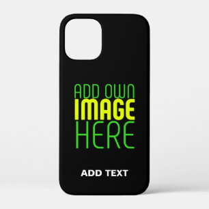 MODERN EDITABLE SIMPLE BLACK IMAGE TEXT TEMPLATE iPhone 12 MINI CASE
