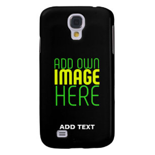 MODERN EDITABLE SIMPLE BLACK IMAGE TEXT TEMPLATE GALAXY S4 CASE