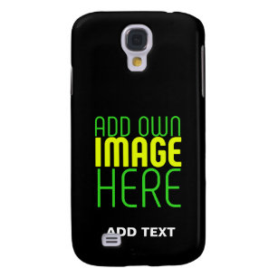 MODERN EDITABLE SIMPLE BLACK IMAGE TEXT TEMPLATE GALAXY S4 CASE