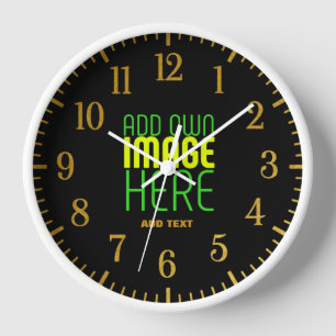 MODERN EDITABLE SIMPLE BLACK IMAGE TEXT TEMPLATE CLOCK