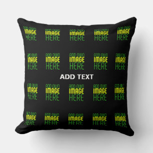 MODERN EDITABLE SIMPLE BLACK IMAGE TEXT TEMPLATE CUSHION