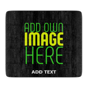 MODERN EDITABLE SIMPLE BLACK IMAGE TEXT TEMPLATE CUTTING BOARD