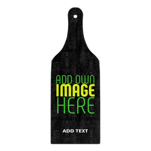 MODERN EDITABLE SIMPLE BLACK IMAGE TEXT TEMPLATE CUTTING BOARD (Front)