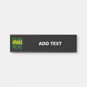 MODERN EDITABLE SIMPLE BLACK IMAGE TEXT TEMPLATE DOOR SIGN