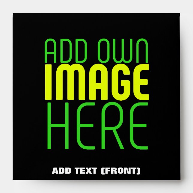 MODERN EDITABLE SIMPLE BLACK IMAGE TEXT TEMPLATE ENVELOPE (Front)