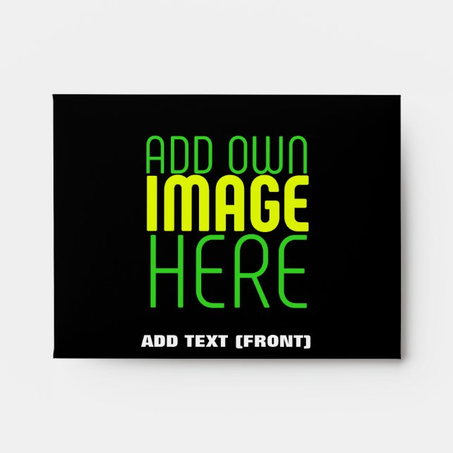 MODERN EDITABLE SIMPLE BLACK IMAGE TEXT TEMPLATE ENVELOPE (Front)