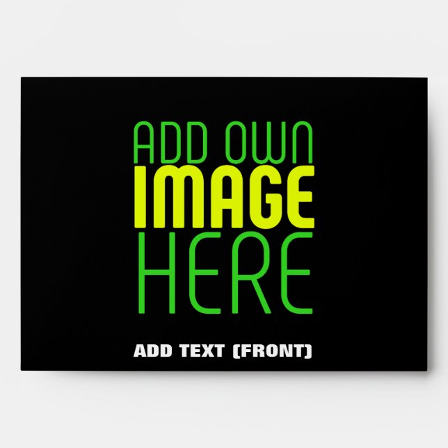 MODERN EDITABLE SIMPLE BLACK IMAGE TEXT TEMPLATE ENVELOPE (Front)