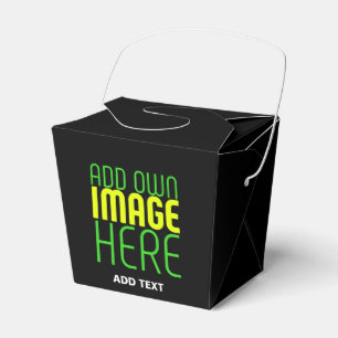 MODERN EDITABLE SIMPLE BLACK IMAGE TEXT TEMPLATE FAVOUR BOX
