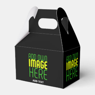 MODERN EDITABLE SIMPLE BLACK IMAGE TEXT TEMPLATE FAVOUR BOX