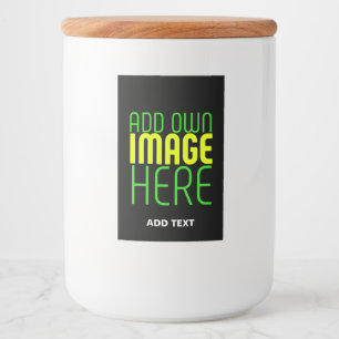 MODERN EDITABLE SIMPLE BLACK IMAGE TEXT TEMPLATE FOOD LABEL