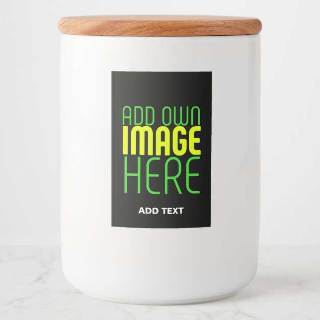 MODERN EDITABLE SIMPLE BLACK IMAGE TEXT TEMPLATE FOOD LABEL (Front)
