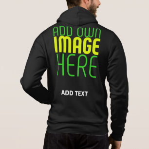 MODERN EDITABLE SIMPLE BLACK IMAGE TEXT TEMPLATE HOODIE
