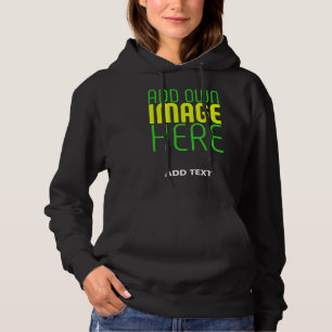 MODERN EDITABLE SIMPLE BLACK IMAGE TEXT TEMPLATE HOODIE
