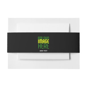 MODERN EDITABLE SIMPLE BLACK IMAGE TEXT TEMPLATE INVITATION BELLY BAND