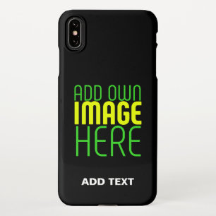 MODERN EDITABLE SIMPLE BLACK IMAGE TEXT TEMPLATE iPhone XS MAX CASE