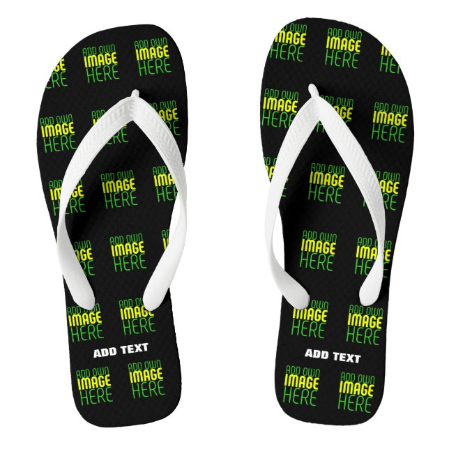 MODERN EDITABLE SIMPLE BLACK IMAGE TEXT TEMPLATE JANDALS (Footbed)