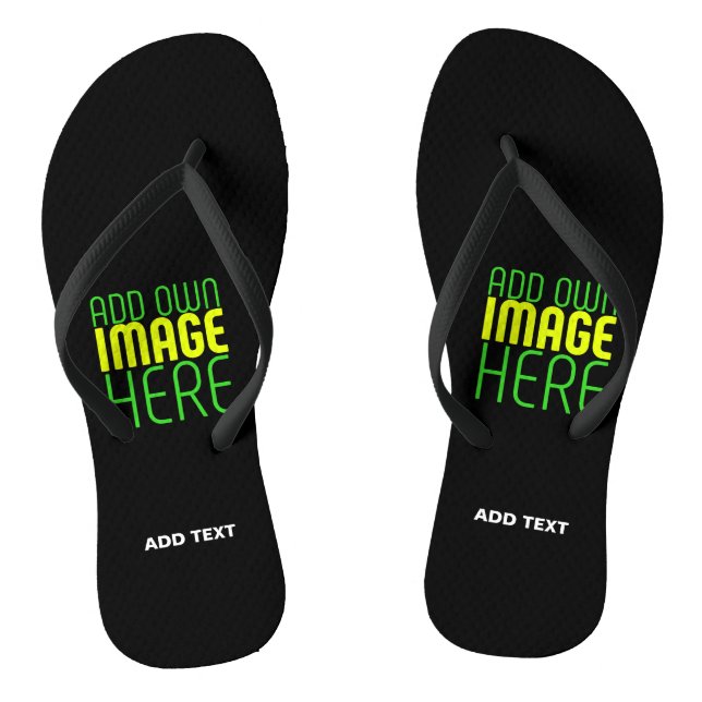 MODERN EDITABLE SIMPLE BLACK IMAGE TEXT TEMPLATE JANDALS (Footbed)