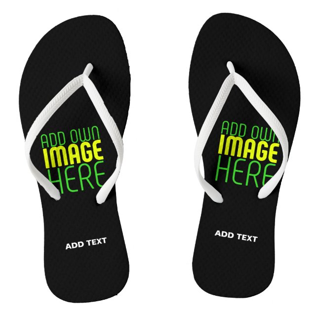 MODERN EDITABLE SIMPLE BLACK IMAGE TEXT TEMPLATE JANDALS (Footbed)