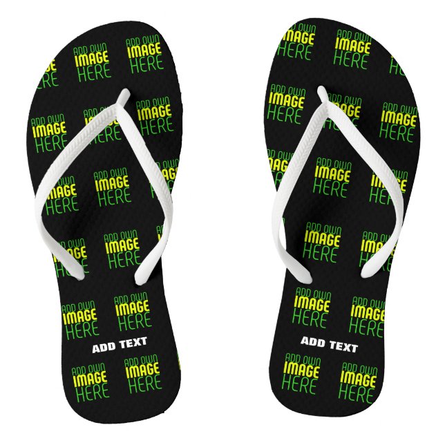 MODERN EDITABLE SIMPLE BLACK IMAGE TEXT TEMPLATE JANDALS (Footbed)