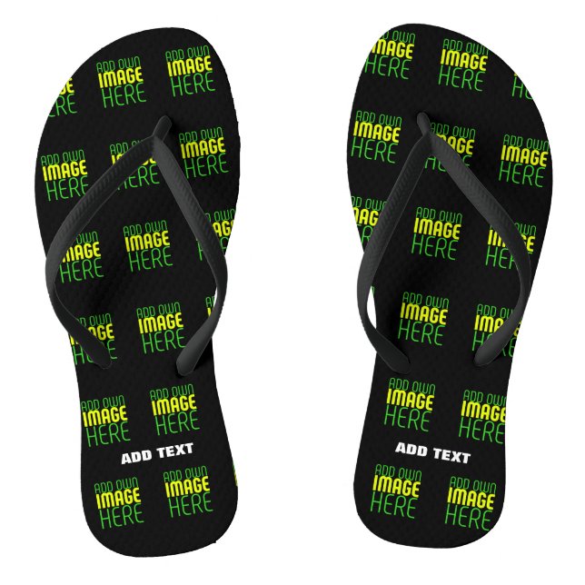 MODERN EDITABLE SIMPLE BLACK IMAGE TEXT TEMPLATE JANDALS (Footbed)