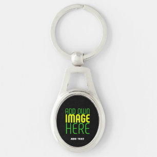 MODERN EDITABLE SIMPLE BLACK IMAGE TEXT TEMPLATE KEY RING