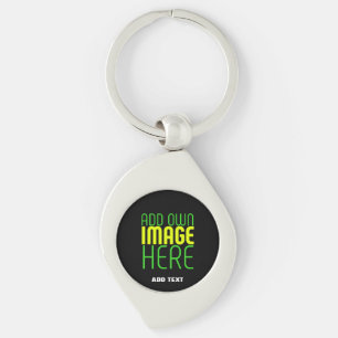 MODERN EDITABLE SIMPLE BLACK IMAGE TEXT TEMPLATE KEY RING