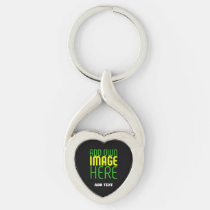 MODERN EDITABLE SIMPLE BLACK IMAGE TEXT TEMPLATE KEY RING