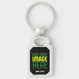 MODERN EDITABLE SIMPLE BLACK IMAGE TEXT TEMPLATE KEY RING