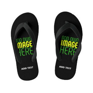 MODERN EDITABLE SIMPLE BLACK IMAGE TEXT TEMPLATE KID'S JANDALS