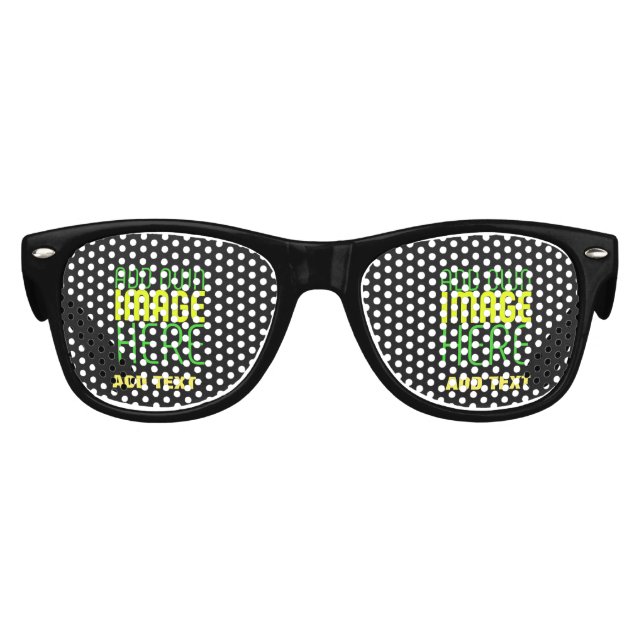 MODERN EDITABLE SIMPLE BLACK IMAGE TEXT TEMPLATE KIDS SUNGLASSES (Front)