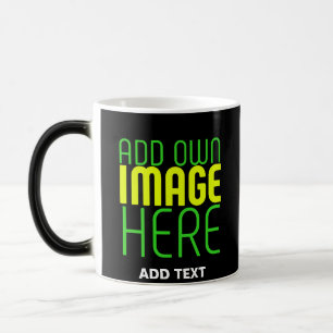 MODERN EDITABLE SIMPLE BLACK IMAGE TEXT TEMPLATE MAGIC MUG