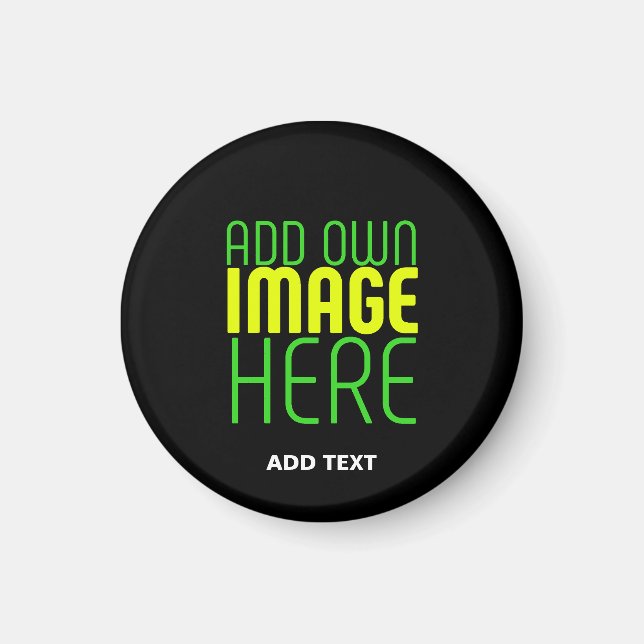 MODERN EDITABLE SIMPLE BLACK IMAGE TEXT TEMPLATE MAGNET (Front)