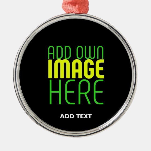 MODERN EDITABLE SIMPLE BLACK IMAGE TEXT TEMPLATE METAL TREE DECORATION (Front)