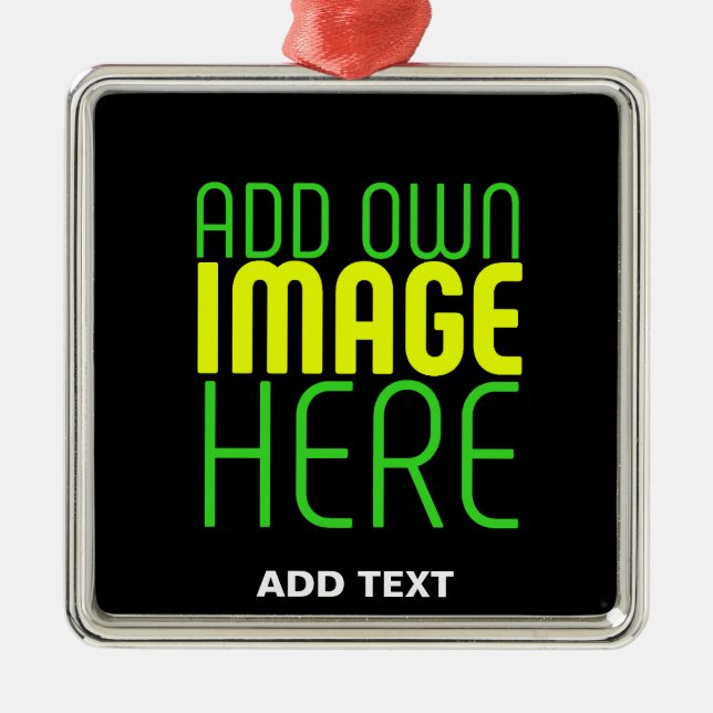 MODERN EDITABLE SIMPLE BLACK IMAGE TEXT TEMPLATE METAL TREE DECORATION (Front)