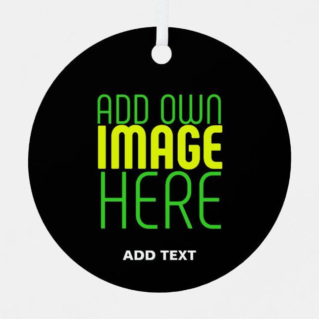 MODERN EDITABLE SIMPLE BLACK IMAGE TEXT TEMPLATE METAL TREE DECORATION (Front)