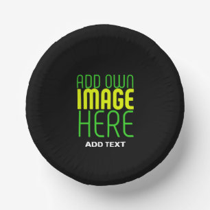 MODERN EDITABLE SIMPLE BLACK IMAGE TEXT TEMPLATE PAPER PLATE
