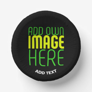 MODERN EDITABLE SIMPLE BLACK IMAGE TEXT TEMPLATE PAPER PLATE