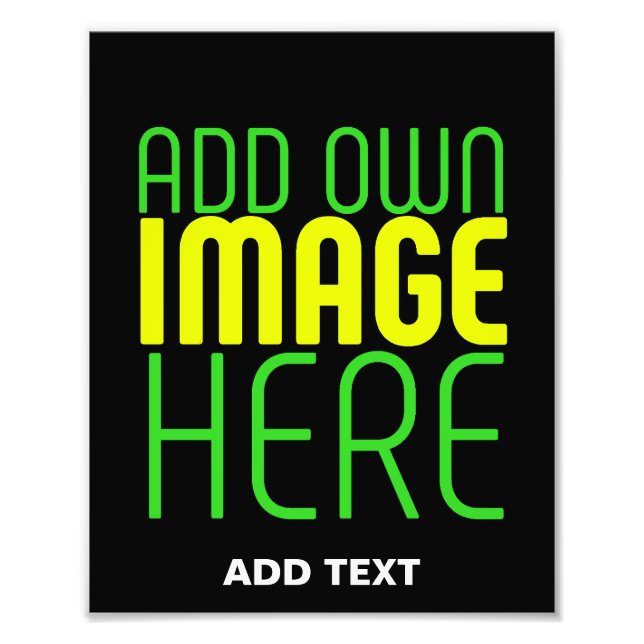MODERN EDITABLE SIMPLE BLACK IMAGE TEXT TEMPLATE PHOTO PRINT (Front)