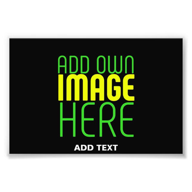 MODERN EDITABLE SIMPLE BLACK IMAGE TEXT TEMPLATE PHOTO PRINT (Front)