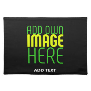 MODERN EDITABLE SIMPLE BLACK IMAGE TEXT TEMPLATE PLACEMAT