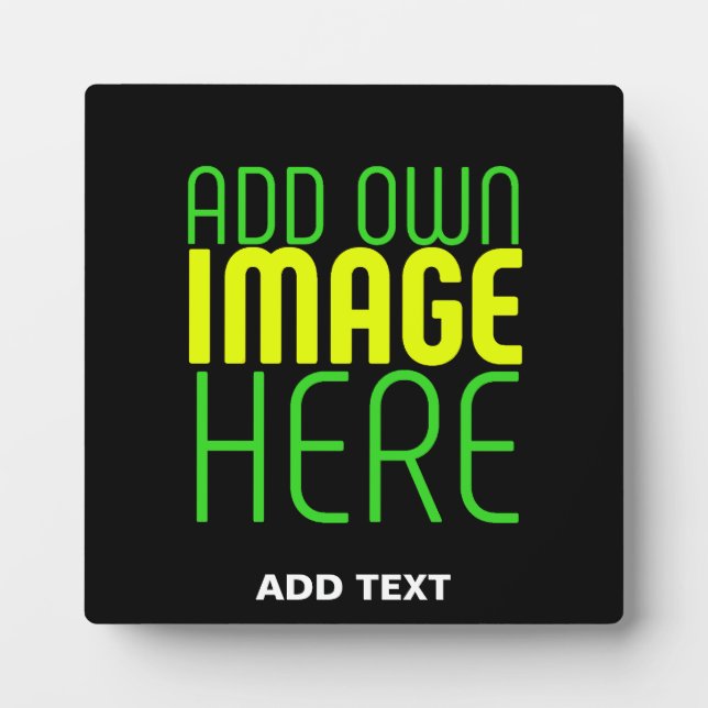 MODERN EDITABLE SIMPLE BLACK IMAGE TEXT TEMPLATE PLAQUE (Front)