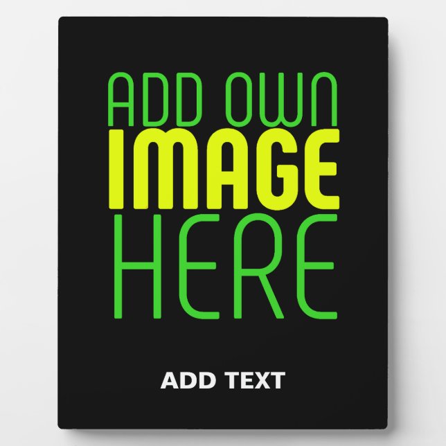 MODERN EDITABLE SIMPLE BLACK IMAGE TEXT TEMPLATE PLAQUE (Front)