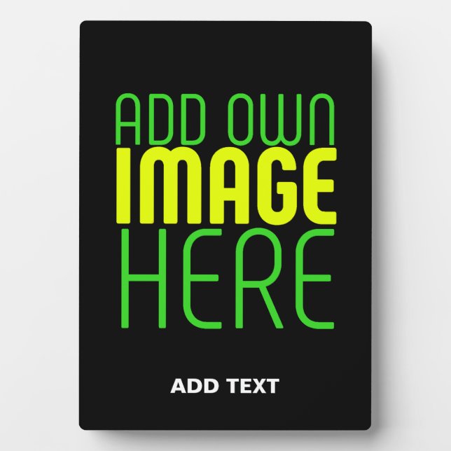 MODERN EDITABLE SIMPLE BLACK IMAGE TEXT TEMPLATE PLAQUE (Front)
