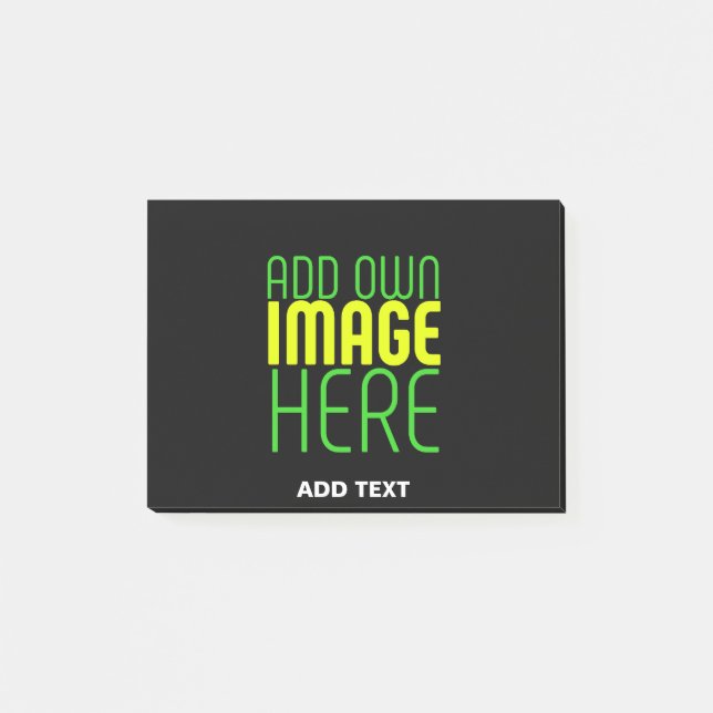 MODERN EDITABLE SIMPLE BLACK IMAGE TEXT TEMPLATE POST-IT NOTES (Front)