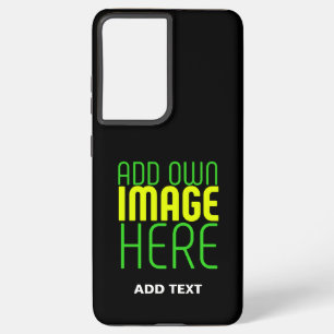 MODERN EDITABLE SIMPLE BLACK IMAGE TEXT TEMPLATE SAMSUNG GALAXY CASE