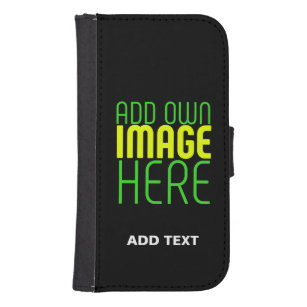 MODERN EDITABLE SIMPLE BLACK IMAGE TEXT TEMPLATE SAMSUNG S4 WALLET CASE