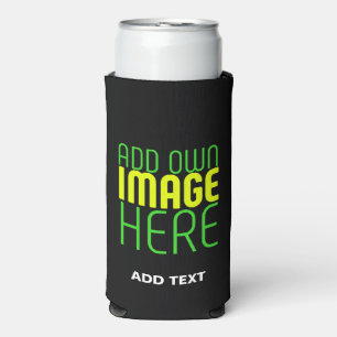 MODERN EDITABLE SIMPLE BLACK IMAGE TEXT TEMPLATE SELTZER CAN COOLER