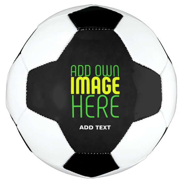 MODERN EDITABLE SIMPLE BLACK IMAGE TEXT TEMPLATE SOCCER BALL (Front)