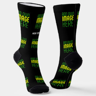 MODERN EDITABLE SIMPLE BLACK IMAGE TEXT TEMPLATE SOCKS