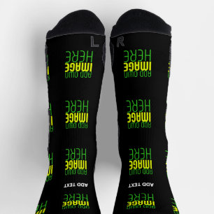 MODERN EDITABLE SIMPLE BLACK IMAGE TEXT TEMPLATE SOCKS